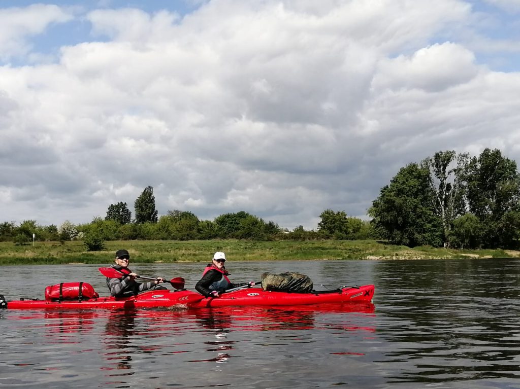 Kanus auf der Elbe