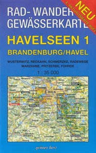 Rad- und Wanderkarte + Gewässerkarte Havelseen 1 Brandenburg/Havel